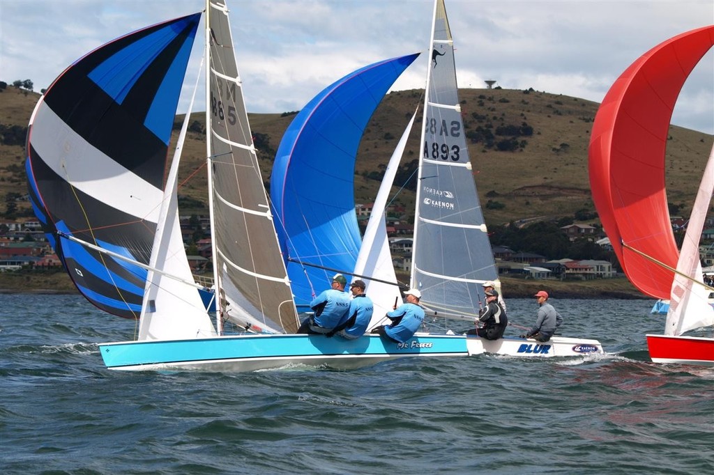 Mr Freeze and Blur in the last race of the day.  - 67th Australian Sharpie Championship Hobart Day Four Images © Jane Austin